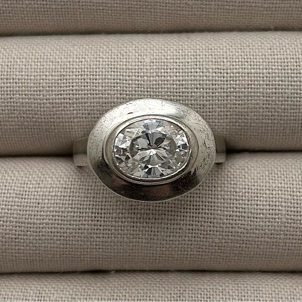Sterling Silver and White CZ Classy Ring size 8.75